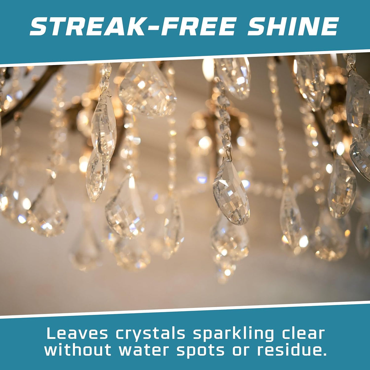 Crystal Chandelier Cleaner Spray Kit & Plastic Drop Cloth for Protection (32 oz) Drips Dry - No