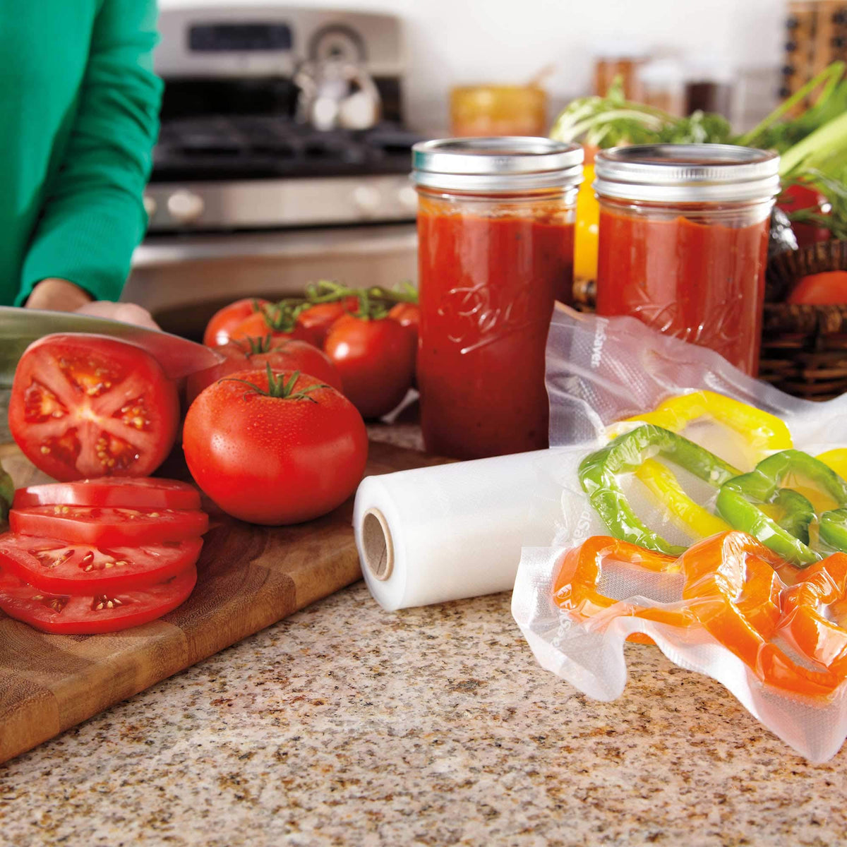 FoodSaver Custom Length Vacuum Sealer Bags Multipack, 5 Count Rolls for Airtight Food Storage and