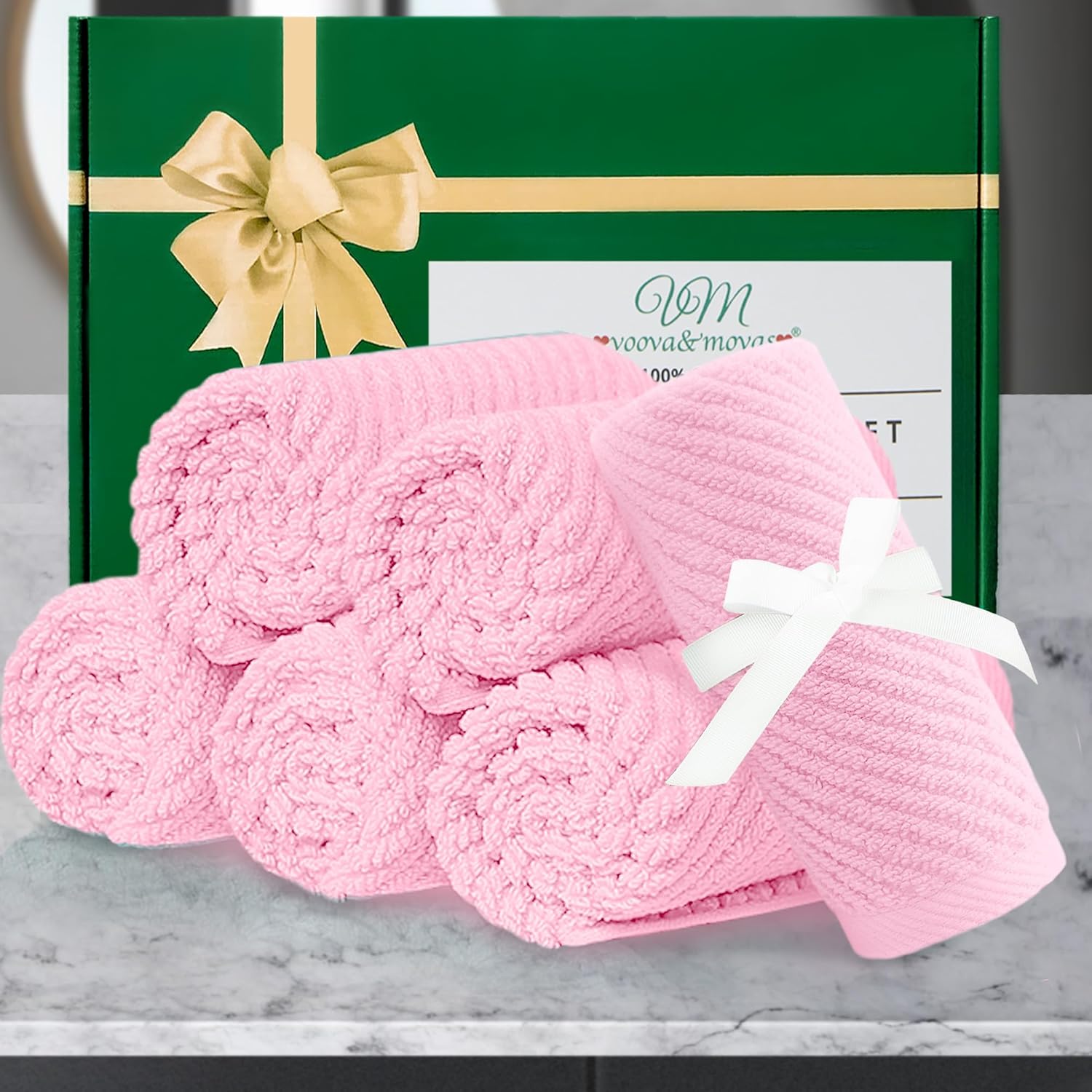 VOOVA & MOVAS Towels for Face, 13"x13" - 100% Cotton | Lightweight | Thick | Quick Dry | Soft |