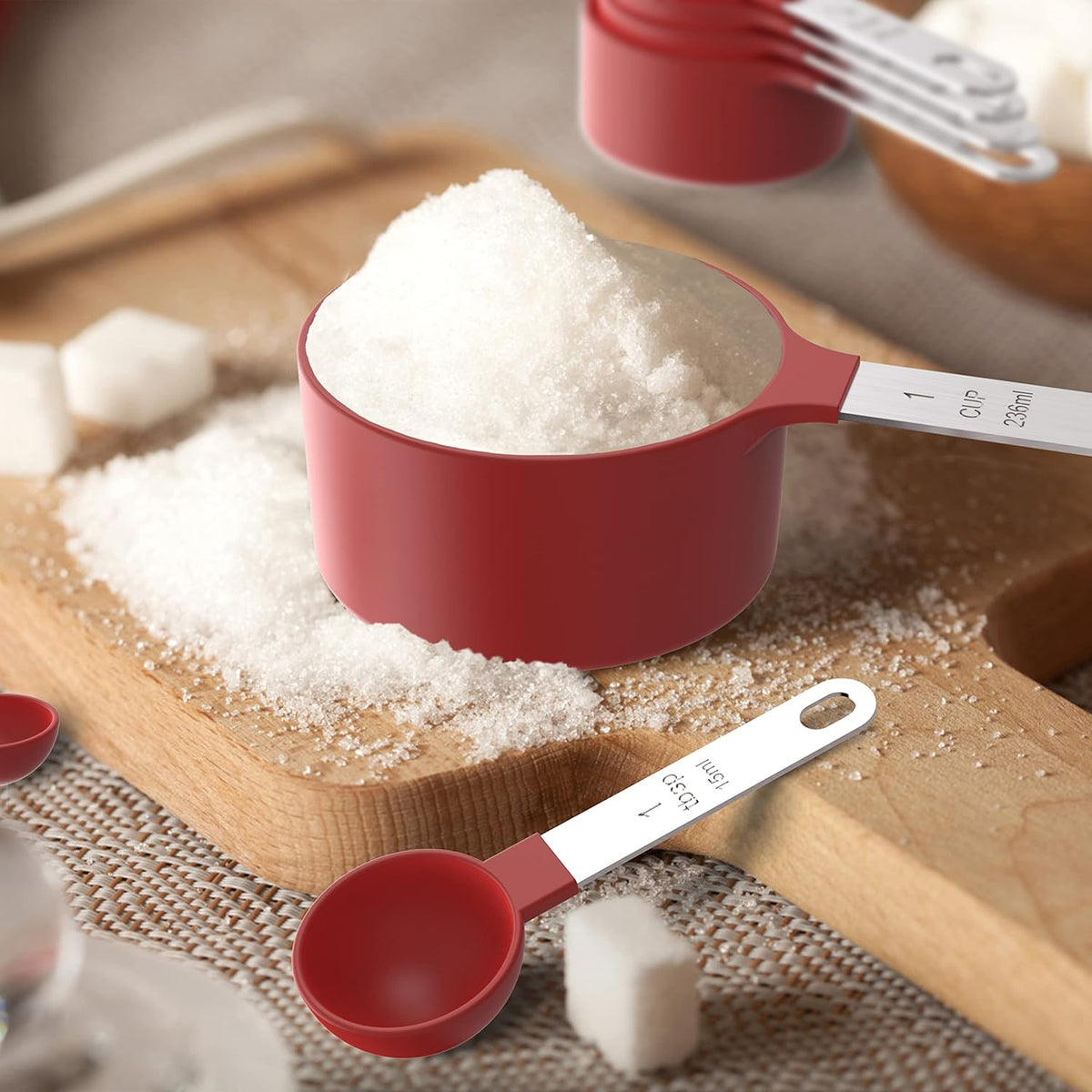 TILUCK Measuring Cups & Spoons Set, Stackable Cups and Spoons, Nesting Measure Cups with Stainless