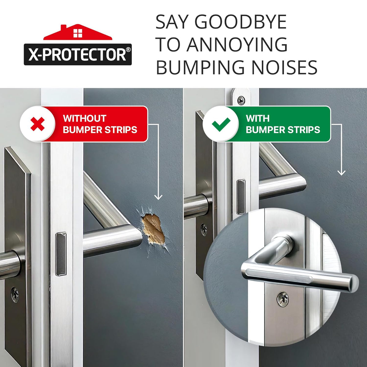 X-Protector Cabinet Door Bumper Strips - 40 PCS - Clear Door Silencer - Premium Cabinet Door