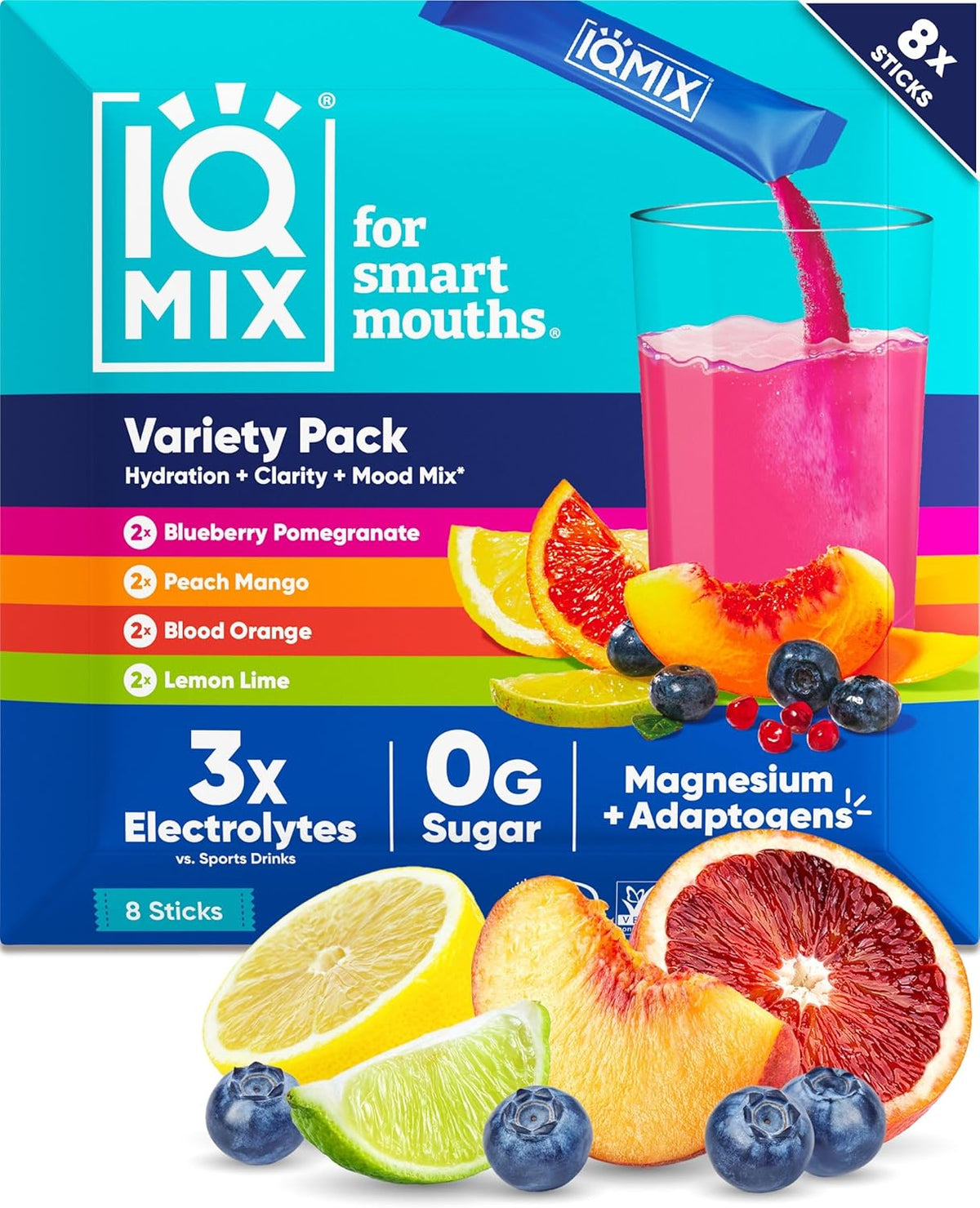 IQMIX Hydration Electrolyte Powder – 4-in-1 Formula for Hydration, Mental Clarity, Mood and