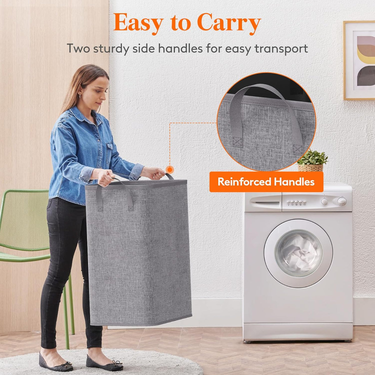 Lifewit 80L Large Tall Laundry Hamper, Collapsible Laundry Basket with Handles, Foldable Clothes