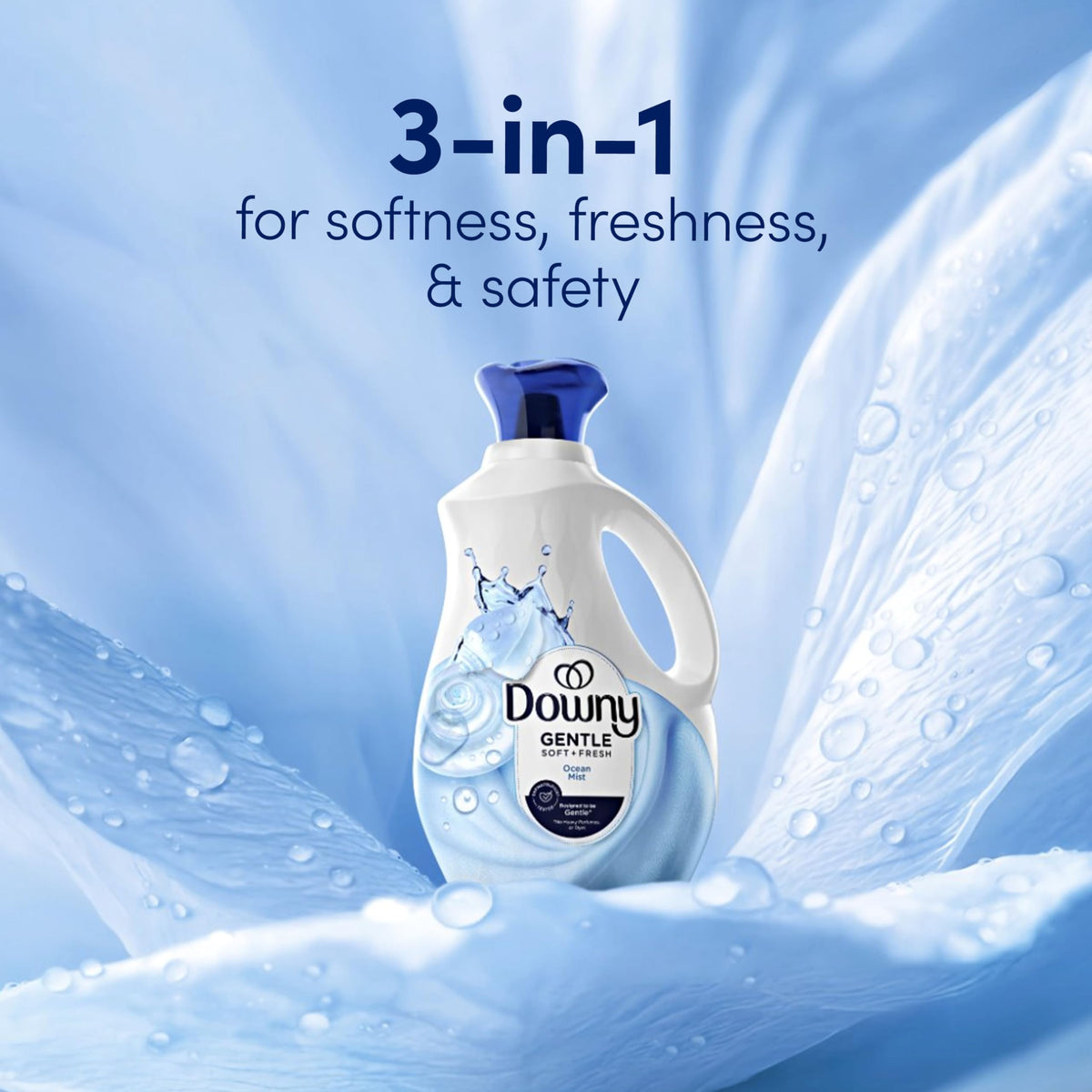 Downy Gentle Soft + Fresh Fabric Softener Liquid, Liquid Fabric Softener Designed to be Gentle on