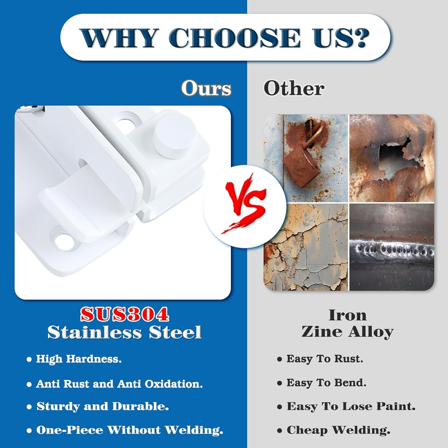 Alise Flip Latch,Gate Latches Slide Bolt Latch Safety Door Lock Catch for Barn Cabinet Pet Cage