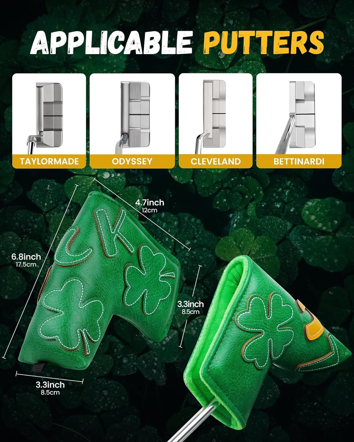 Golf Headcovers Golf Club Head Covers Four Leaf Clover Good Luck Charm - Clover Style Premium