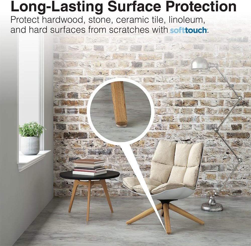 SoftTouch Heavy-Duty Felt Furniture Pads – 2" Round Self-Adhesive Floor Protectors for Hardwood