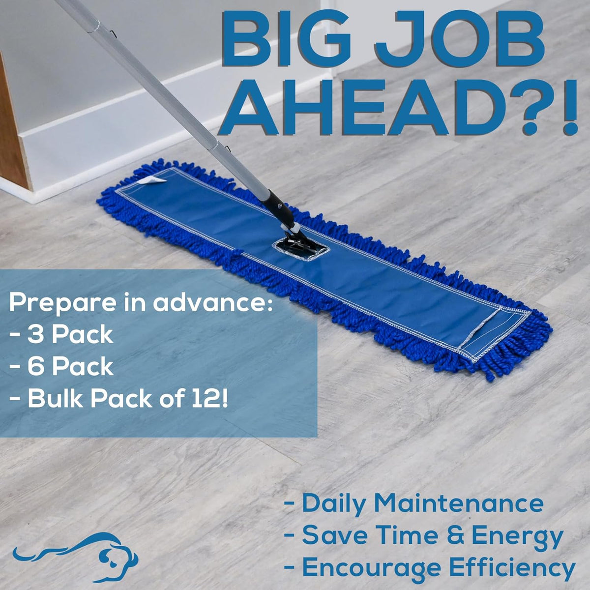 KLEEN HANDLER 6 Pack of 36 Inch Microfiber Dust Mop, Large Washable Commercial Mop Head