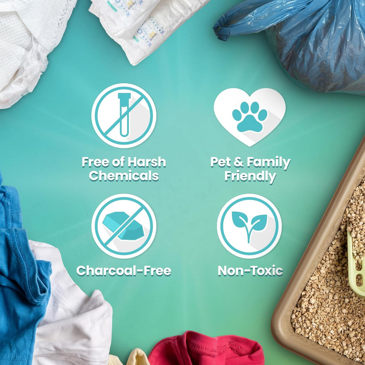 Trash Can Deodorizer Odor Eliminator - Garbage Can & Diaper Pail Deodorizer compatible with Dekor