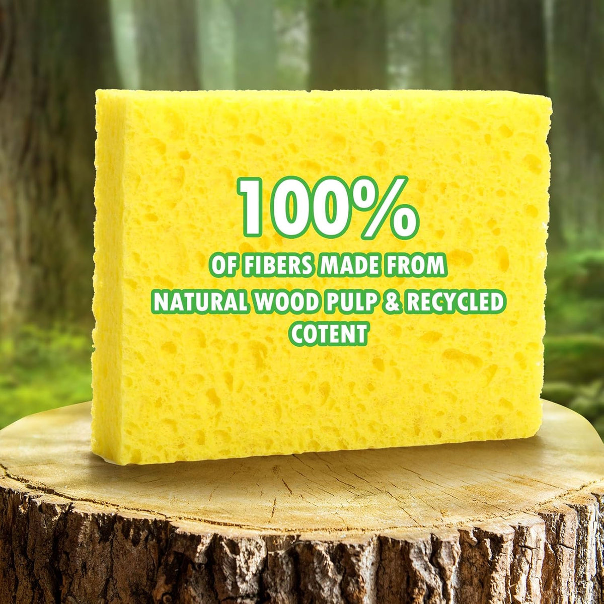 12 Counts Multipurpose Kitchen Sponges Pack Compostable Biodegradable Compressed Cellulose Sponges
