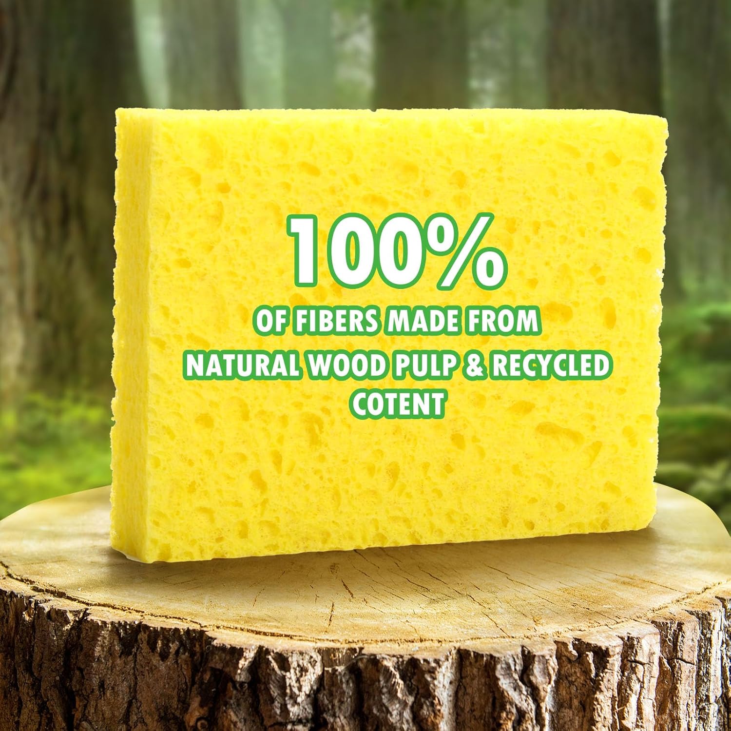 12 Counts Multipurpose Kitchen Sponges Pack Compostable Biodegradable Compressed Cellulose Sponges