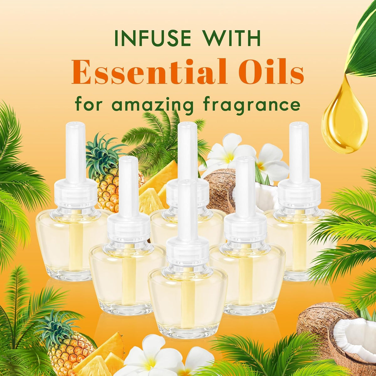 Plug-in Refills Home Plug-in Air Freshener - Hawaiian Scent Refills 6 Count Long-Lasting Fragrance