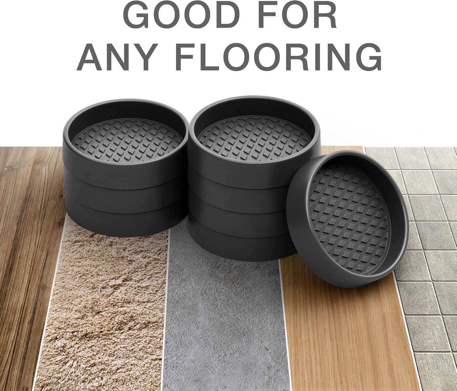 Furniture Cups X-PROTECTOR – 2.5" Caster Cups 8 PCS – Round Furniture Coasters – Ideal Bed Stoppers