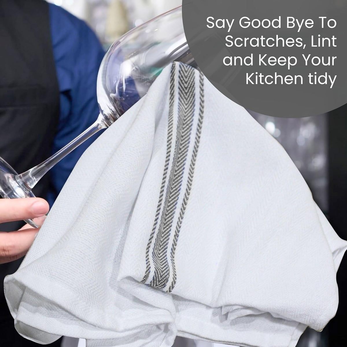 WHITEWRAP Kitchen Dish Towels for Kitchen, Highly Absorbent for Drying and Cleaning, Durable and