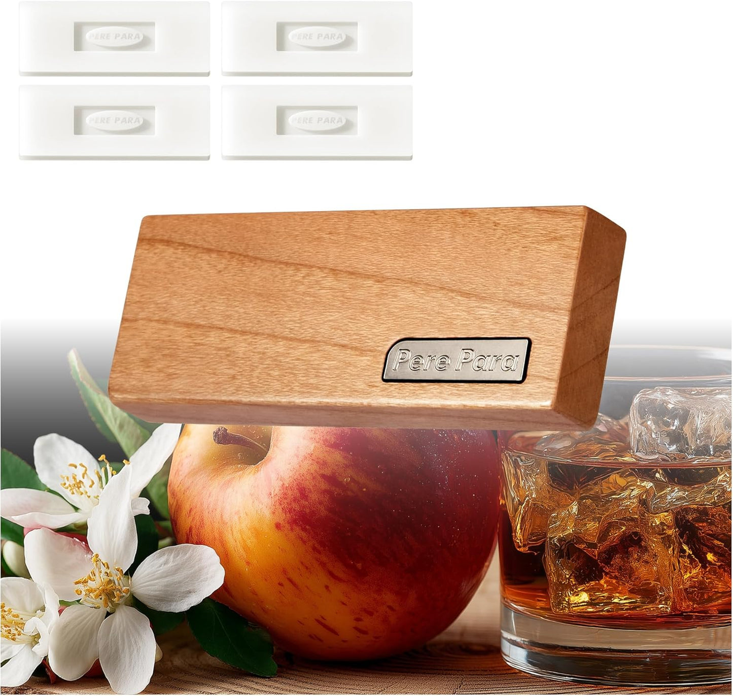 4 Refreshing Scent Bags Wood Car Air Freshener Vent Clip (Burlywood, Sun-Kissed)- Natural Scent