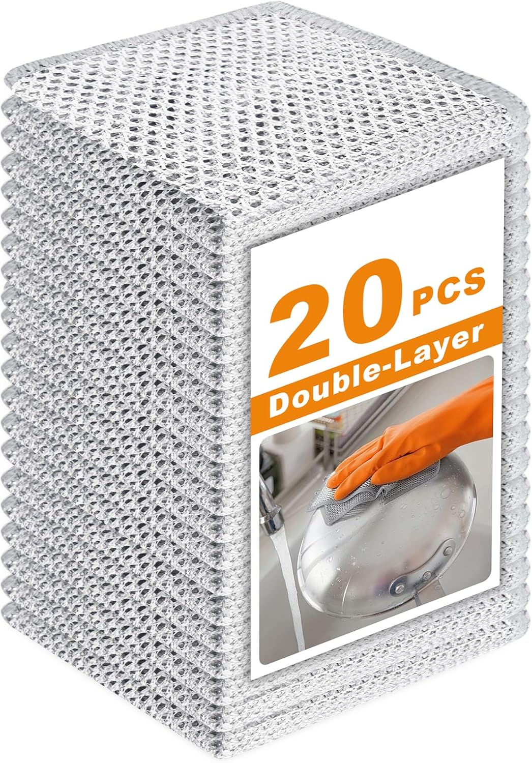 20 Pcs New Upgrade 3-Layer Metal Dish Cloth, No Scratches Wire Cleaning Cloth , Reusable