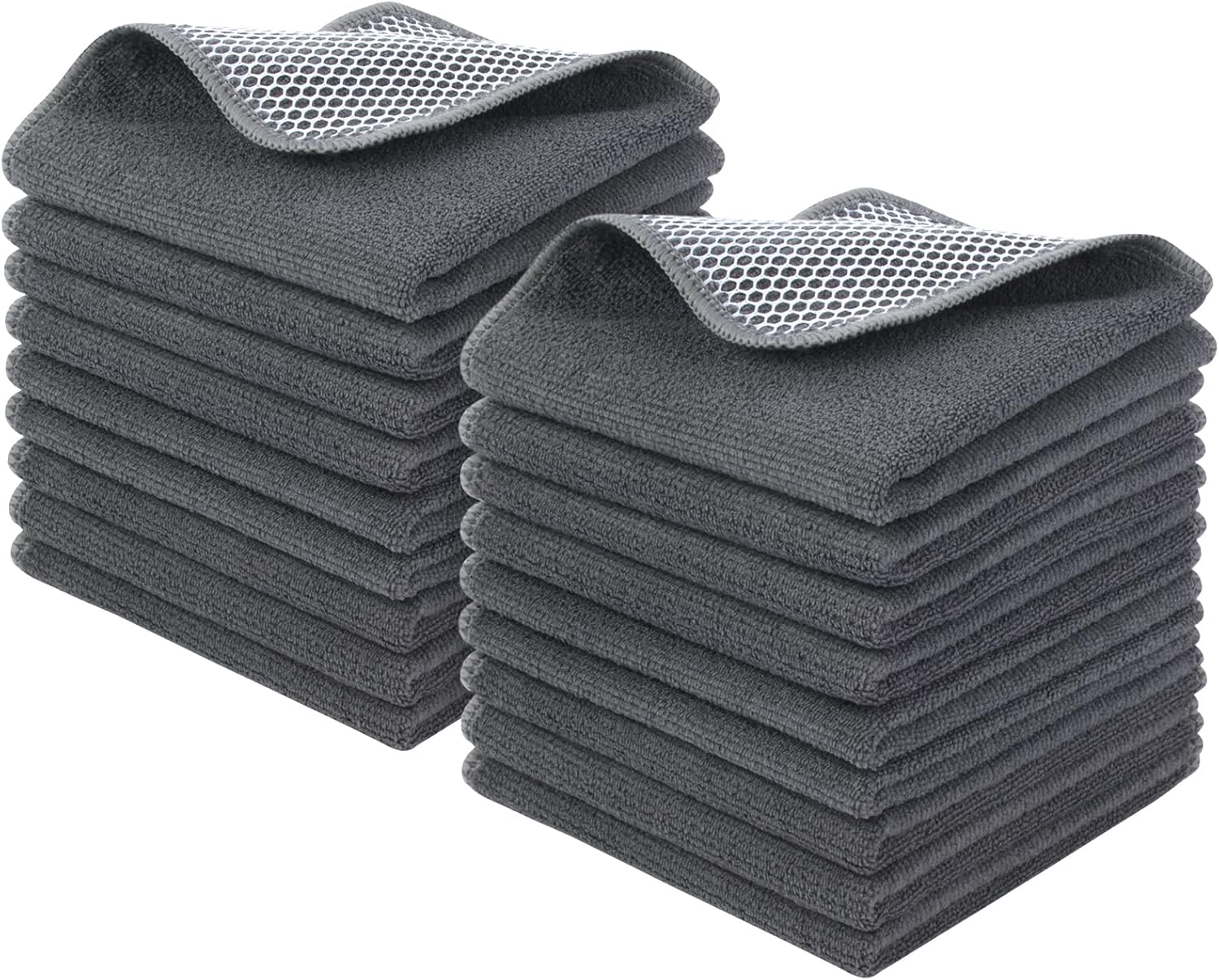 KinHwa Kitchen Washcloths for Dishes Absorbent Microfiber Dish Cloths Quick Dry Dish Rags with Poly