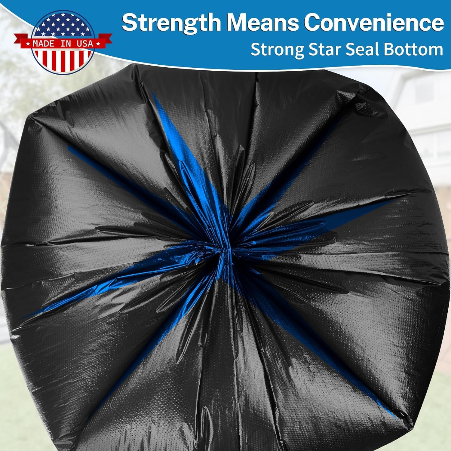 Heavy Duty Trash Bags 55-60 Gallon, Black - 100 Count Bulk Pack | 38" x 58" | Durable &