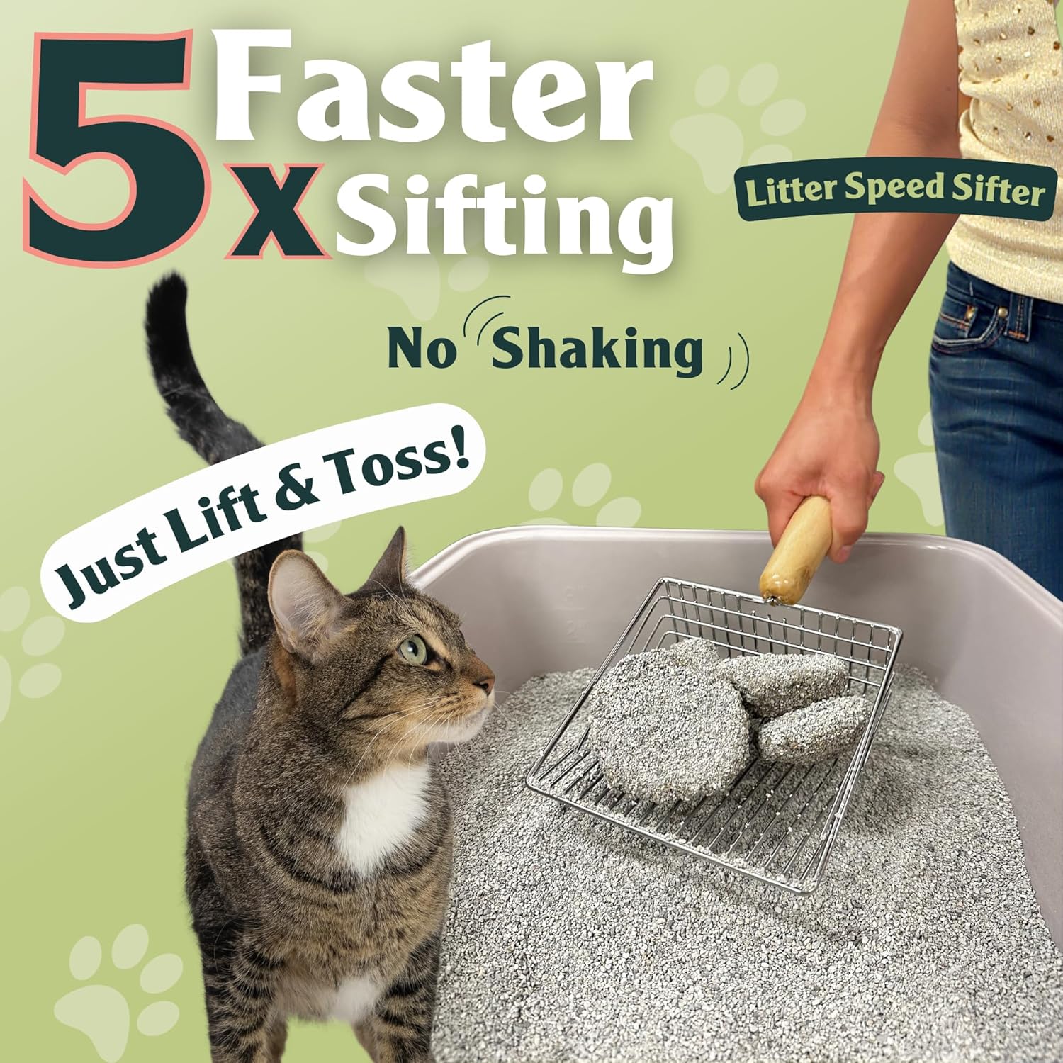Sprinkle & Sweep Litter Box Deodorizer - Cat Litter Deodorizer Non Toxic and Safe for Kittens