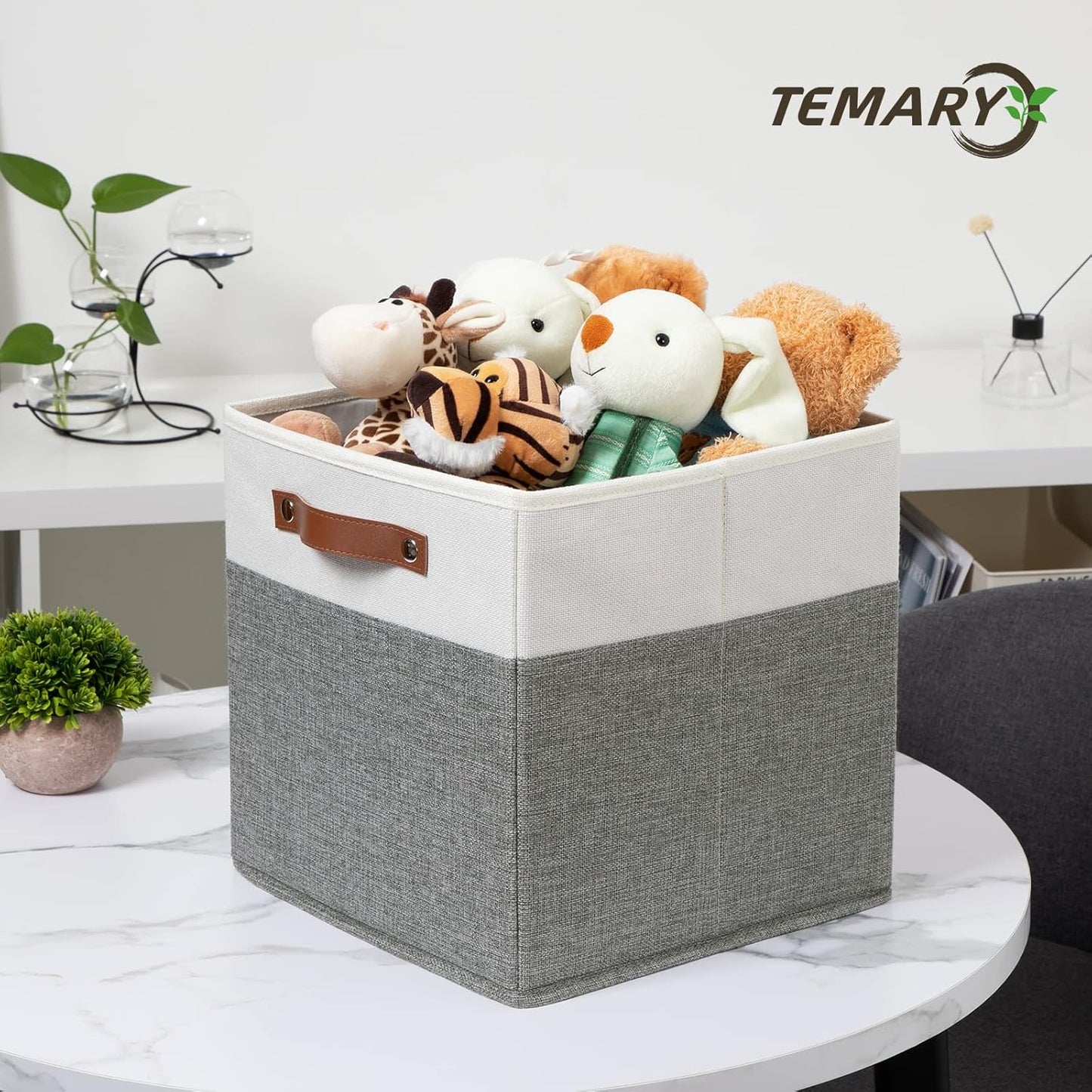 Temary Storage Cubes 12ﾗ12 Fabric Cube Storage Bins Foldable Storage Baskets with Handles