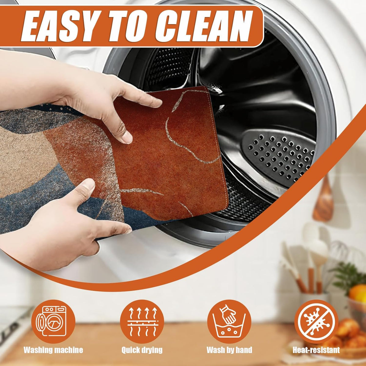 Abstract Stones Art Dish Drying Mat for Kitchen Counter Microfiber Absorbent Dish Kitchen Drying
