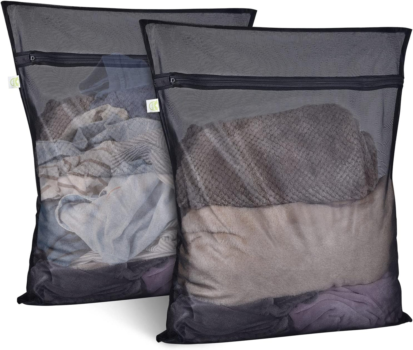 2 Pack Mesh Laundry Bags 24 x 32 inch Laundry Garment Bag Mesh Large Lingerie Wash Bags Zippered