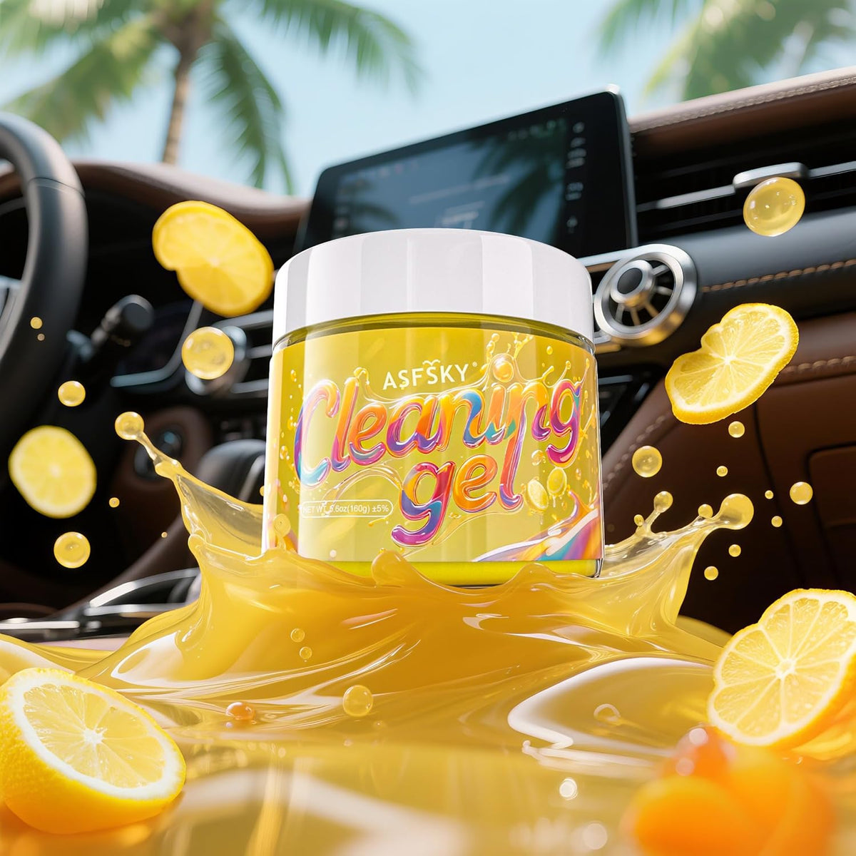 ASFSKY Car Cleaning Gel (Yellow,Lemon) Cleaning Putty Universal Dust Cleaning Car Interior Cleaner