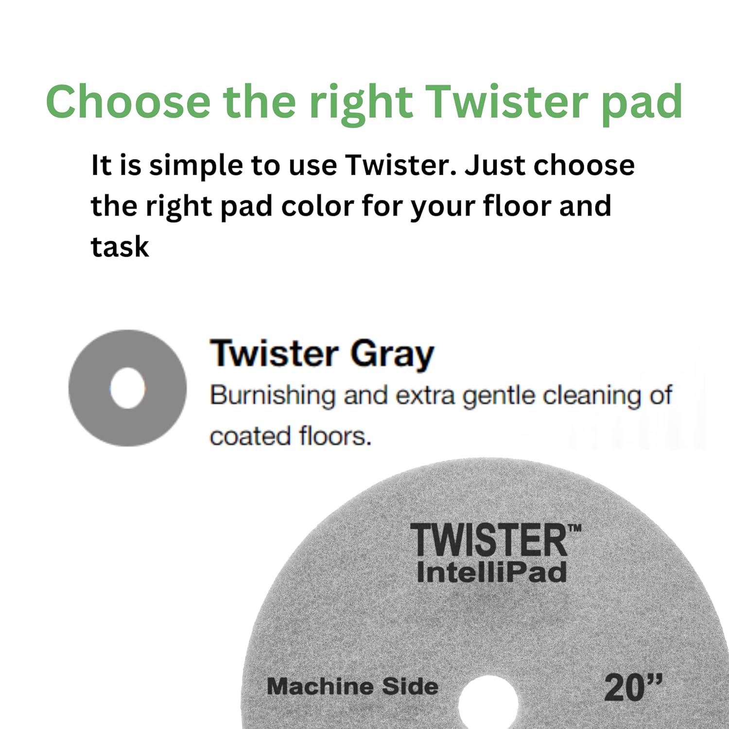Diversey DDT800353 TASKI Twister Intellipad Diamond Coated Floor Machine Cleaning Pad, Made in USA