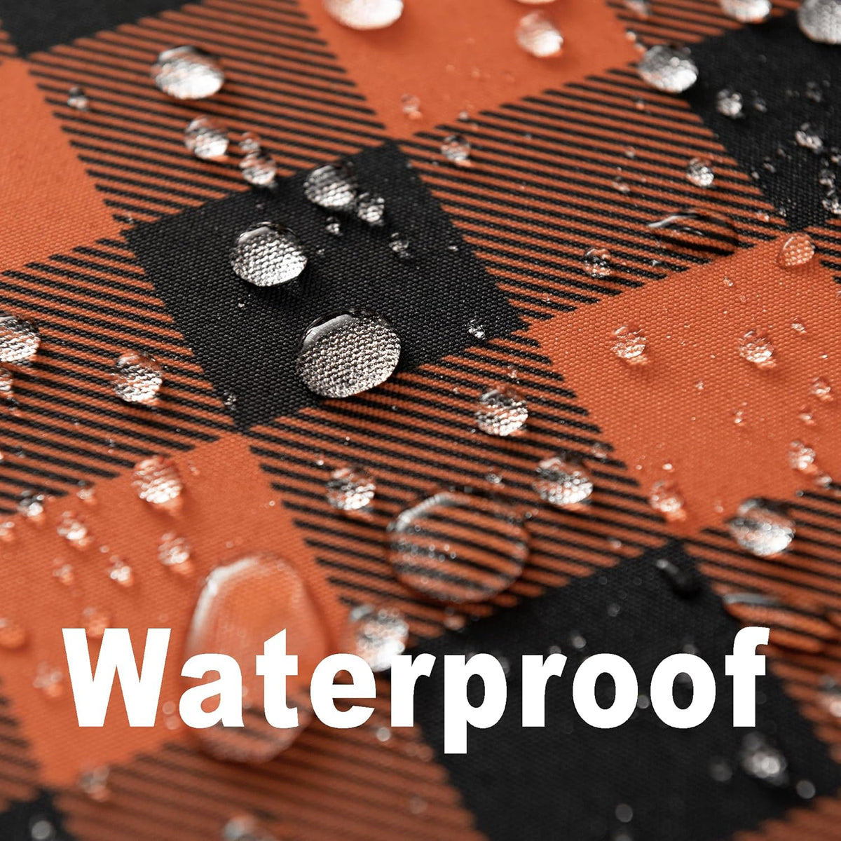 Waterproof Plaid Tablecloth Fabric - Round 58 Inch Classic Gingham Checker Table Cloth for