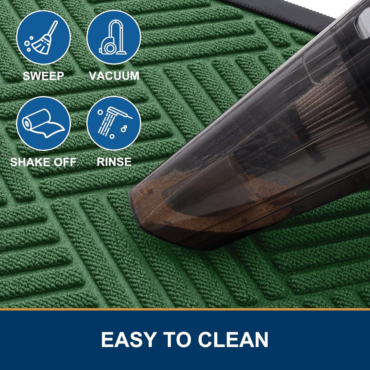 Smiry Half Circle Front Door Mat Outside Entrance, Heavy Duty Outdoor Indoor Natural Rubber