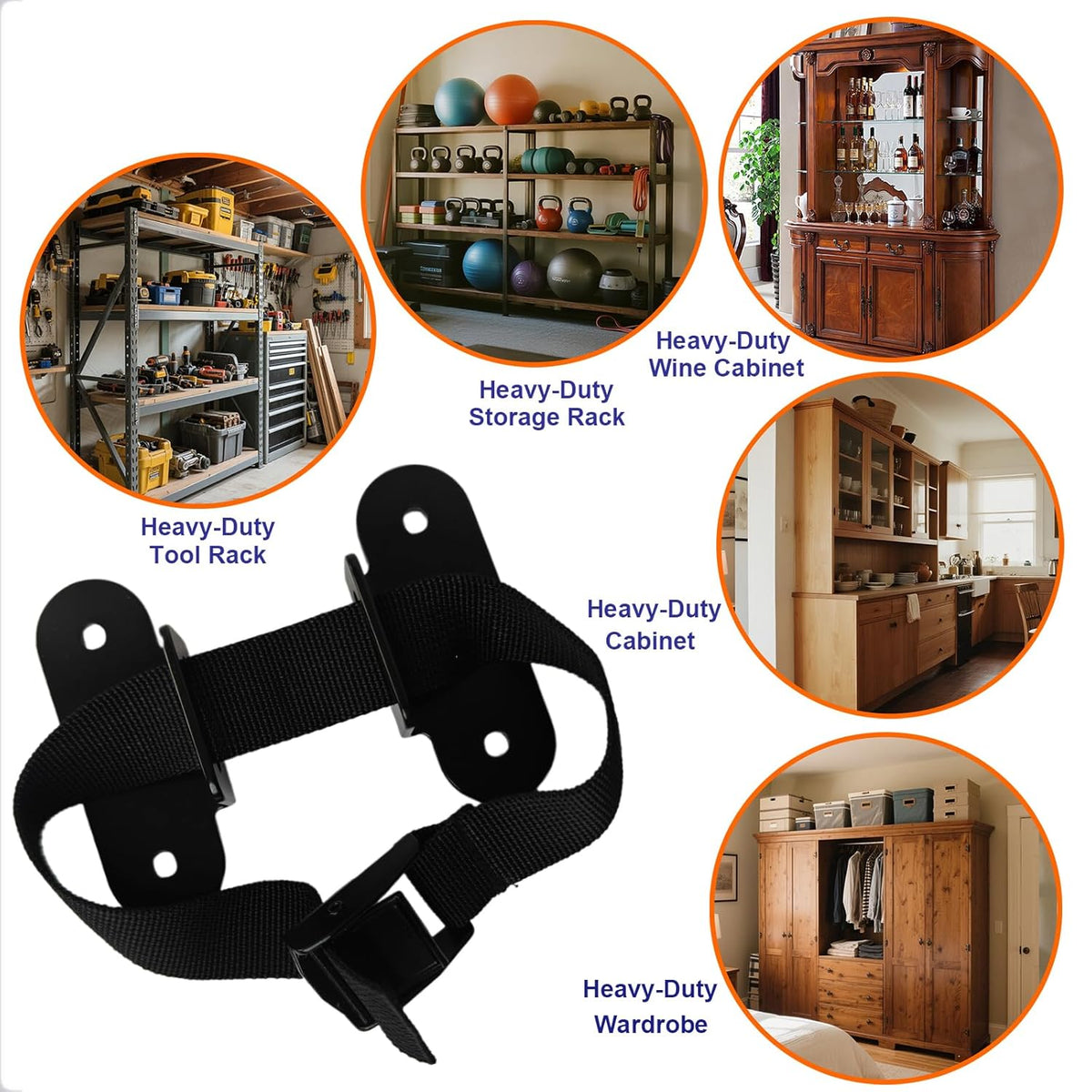 1000 lbs. Furniture Anchors, Anti Tip Straps for Furniture, Heavy Duty Safety Wall Anchors for