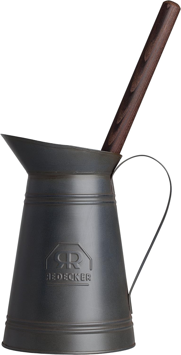 REDECKER Nylon Toilet Brush with Dark Coated Metal Holder, Oiled Thermowood Handle, Replaceable