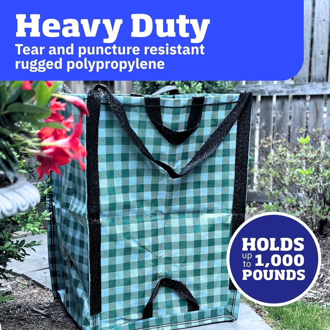 DURASACK Heavy Duty Home and Yard Bags 48-Gallon Reusable Self-Standing Lawn and Leaf Bags Garbage