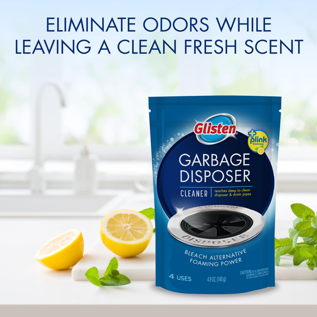 Glisten Garbage Disposer Cleaner, Lemon Scent, 4 Packets – view 6