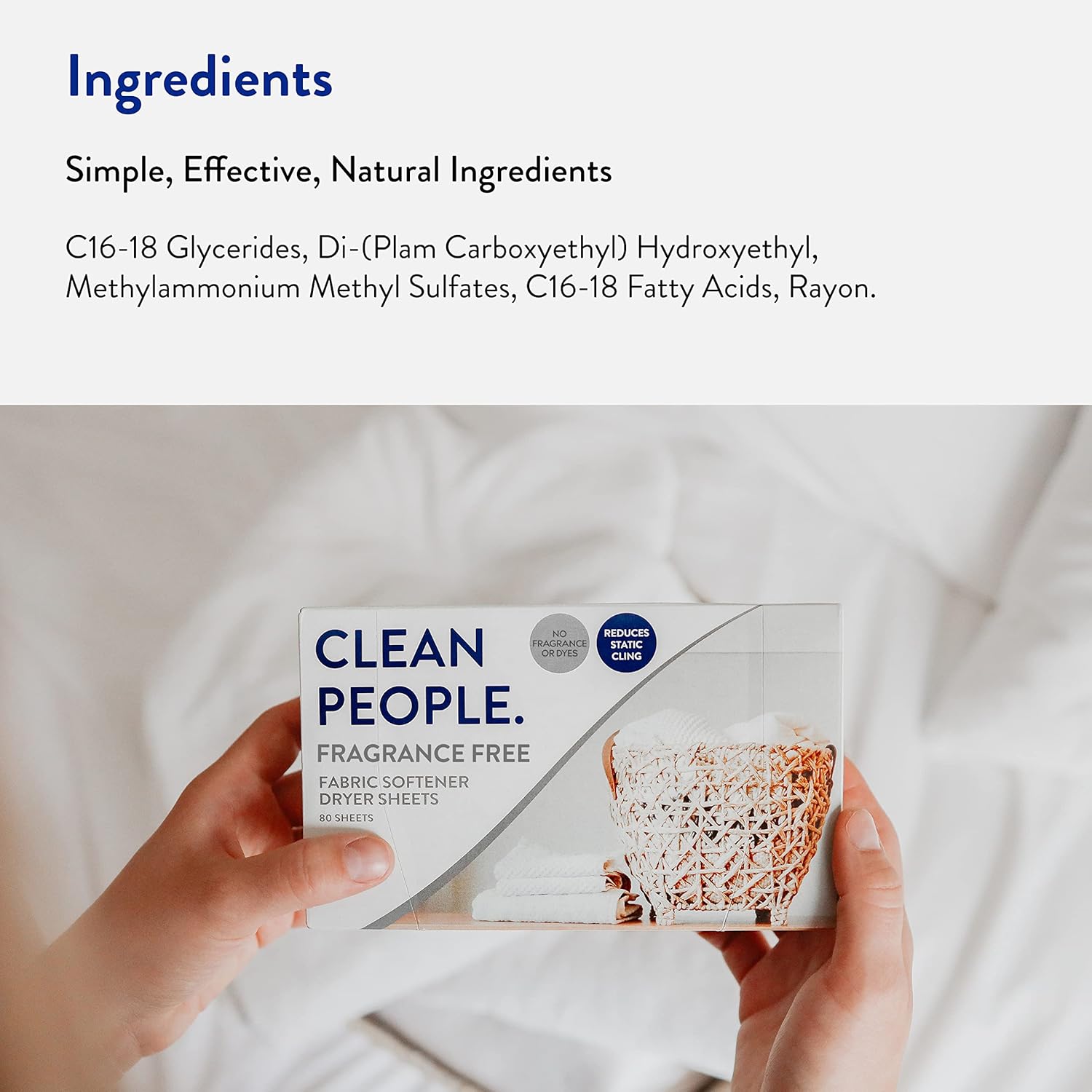 The Clean People Fabric Softener Sheets - Dryer Sheets - Softens & Removes Static Cling - Vegan