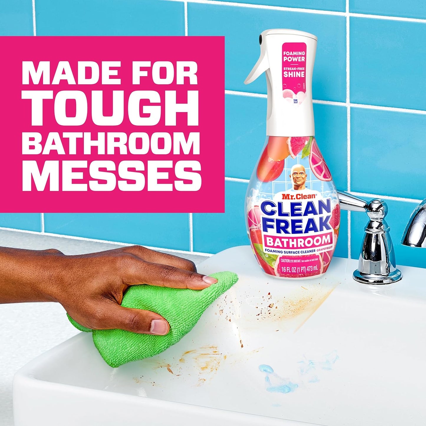 Mr. Clean Clean Freak Foaming Bathroom Surface Cleaner Multi-Surface Spray Starter Kit and Refill