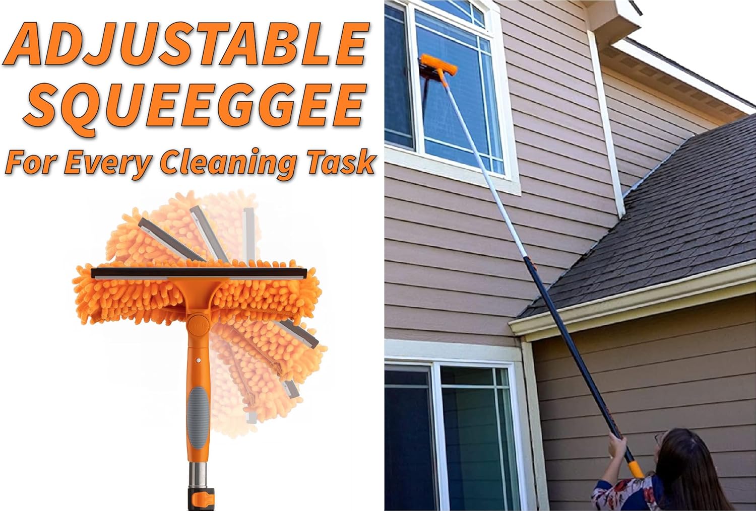 30 Foot High Reach Telescoping Duster Kit and Vinyl Siding Brushes with 5-24 ft Extension Pole //