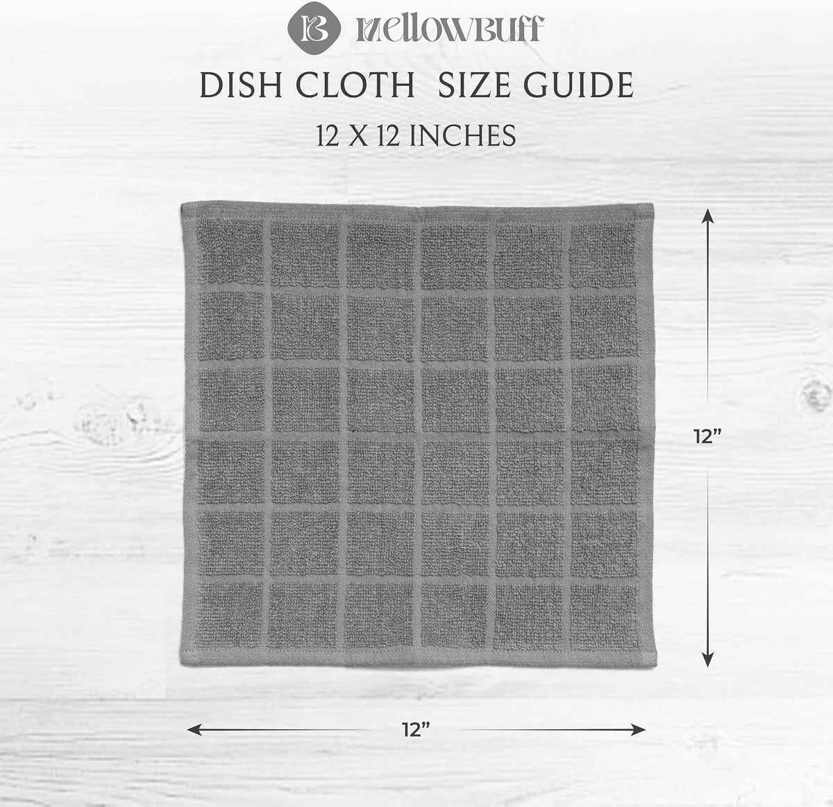 100% Cotton Terry Dish Cloth & Dish Towel, 6 Pack, Super Soft and Absorbent Kitchen Towels, Perfect
