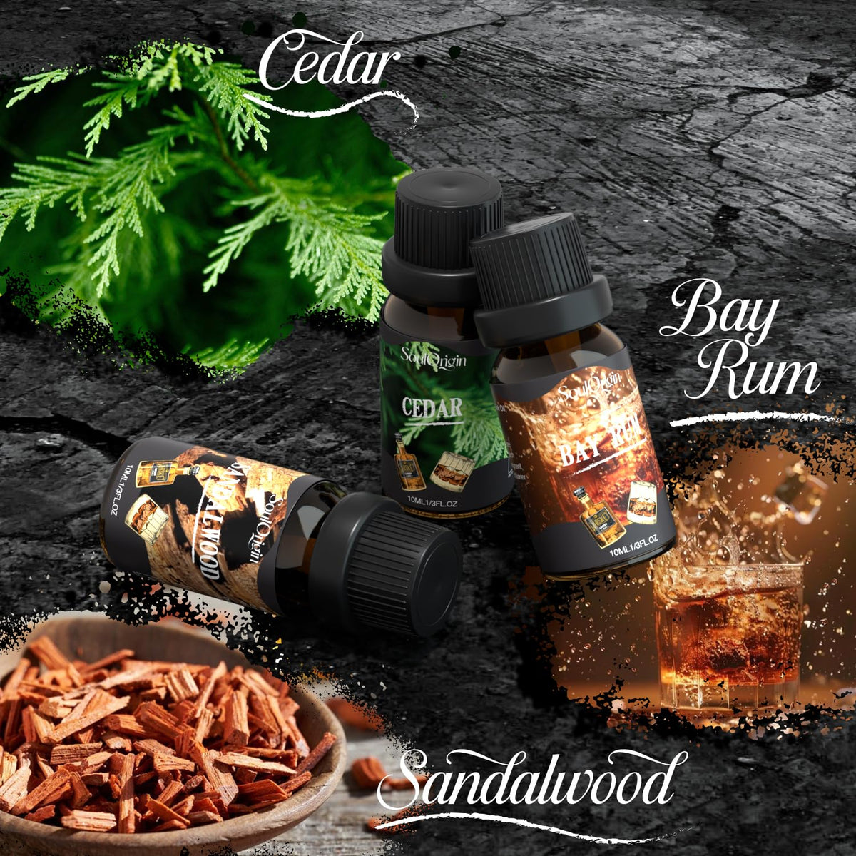 Gentleman Fragrance Oils Set, Essential Oil for Diffuser, Diffuser Oil, Use for Soap Candle Making