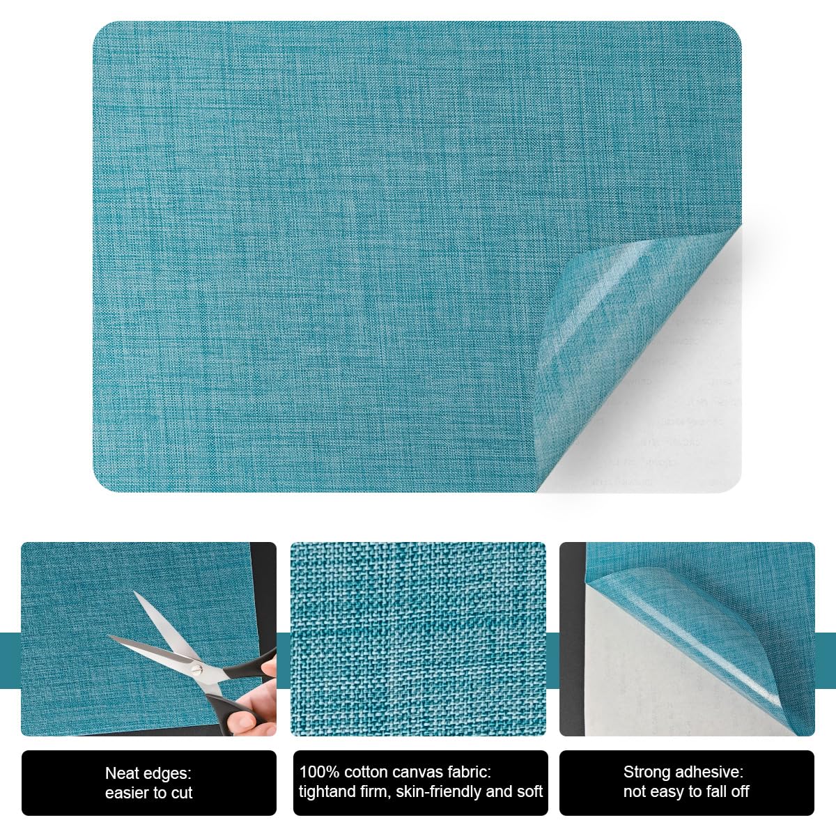 J.CARP 2Pcs Linen Repair Patches, Large Self-Adhesive Fabric Patch for Sofas, Couch, Furniture, Car