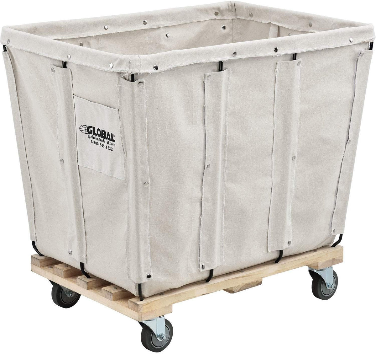 Global Industrial 12 Bushel, Canvas Basket Bulk Truck, 36" L x 26" W x 33-1/2"H, Unassembled