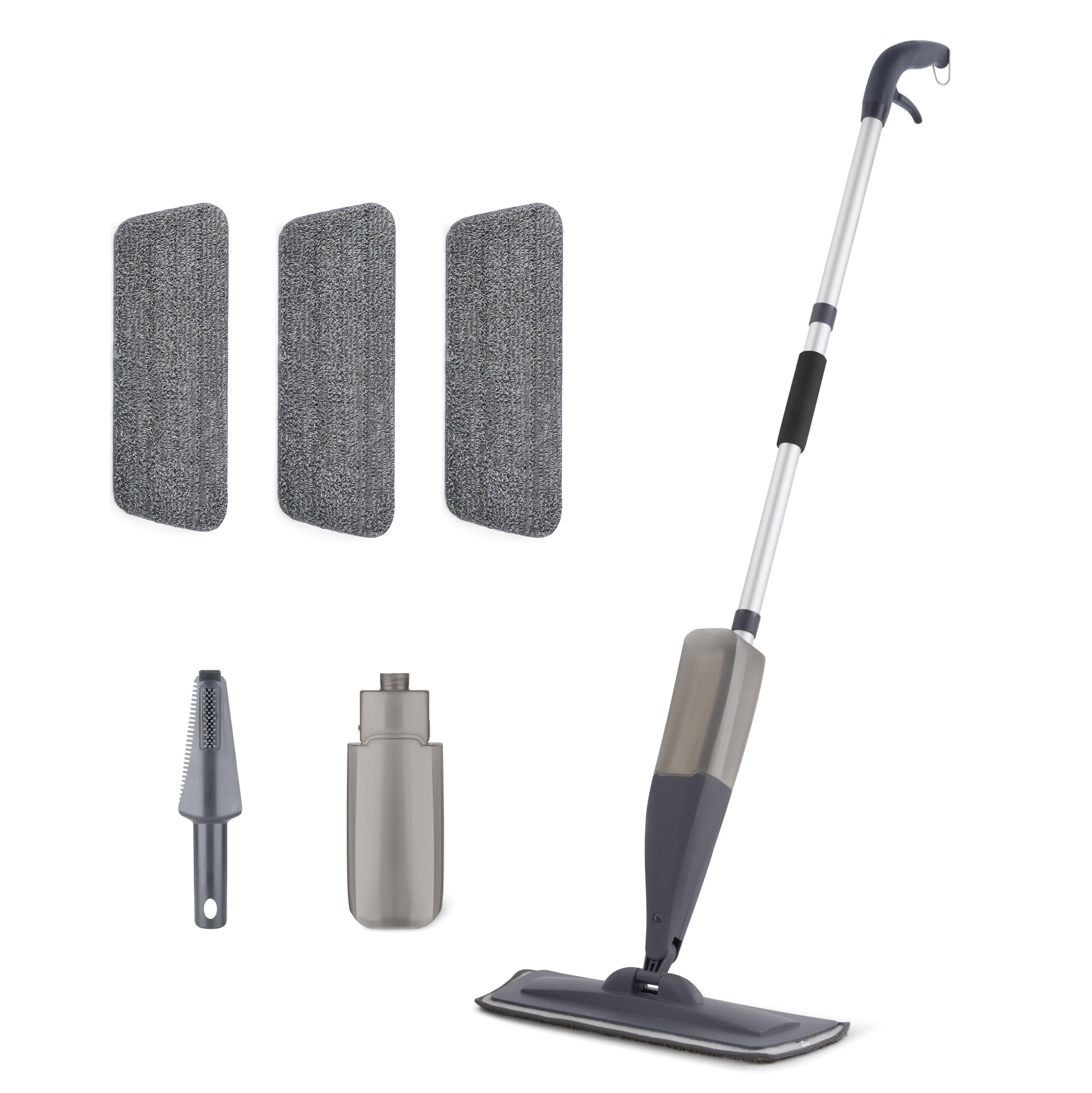 Amazon Basics Dry and Wet Floor Spray Mop, 360-Degree Swivel Spray Mop for Hardwood, Tile