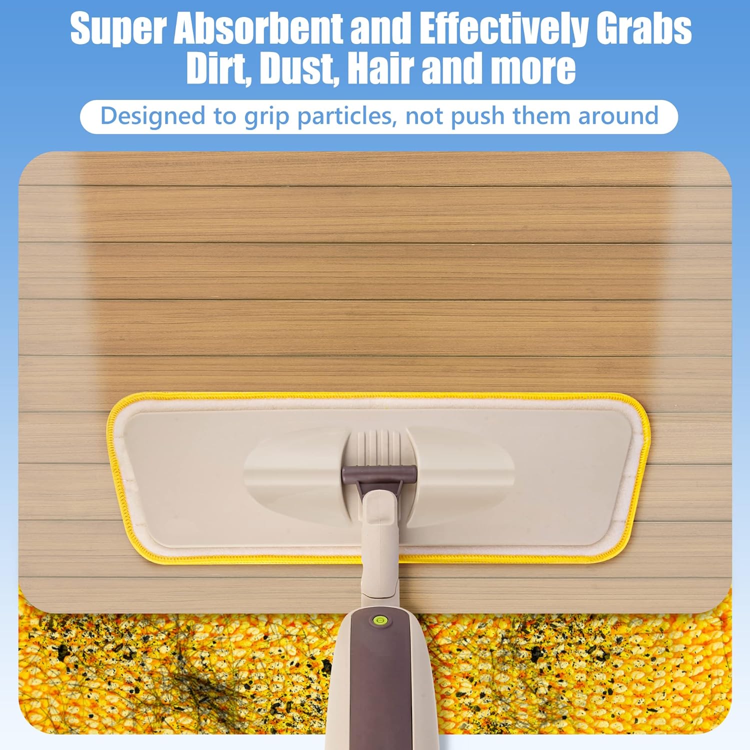 HOMTOYOU Reusable Mop Pads for Swiffer PowerMop: 6 Pack Microfiber Pad Refills for Multi-Surface