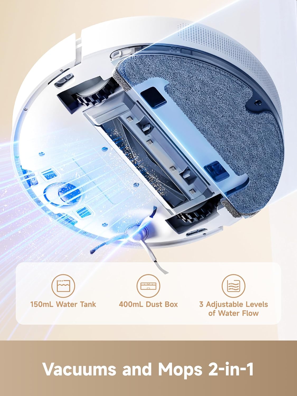 DREAME D10 Plus Gen 2 Robot Vacuum and Mop with Self Emptying Base for 90 Days of Cleaning, 6000 Pa