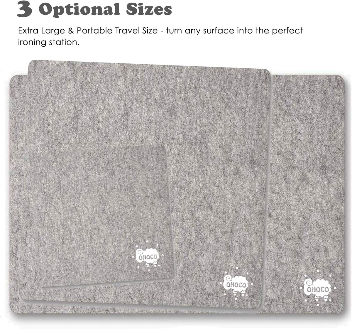 Wool Pressing Mat for Quilting - 9" x 9" Portable Travel Size Felt Ironing Pad 1/2" Thick, 100% New