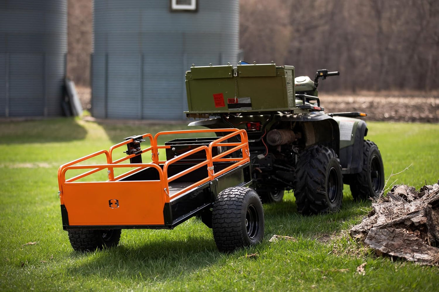 Impact IMPLEMENTS® 1500lb HD Agricultural Trailer with Solid Floor & Sides. Rugged Tires and Solid