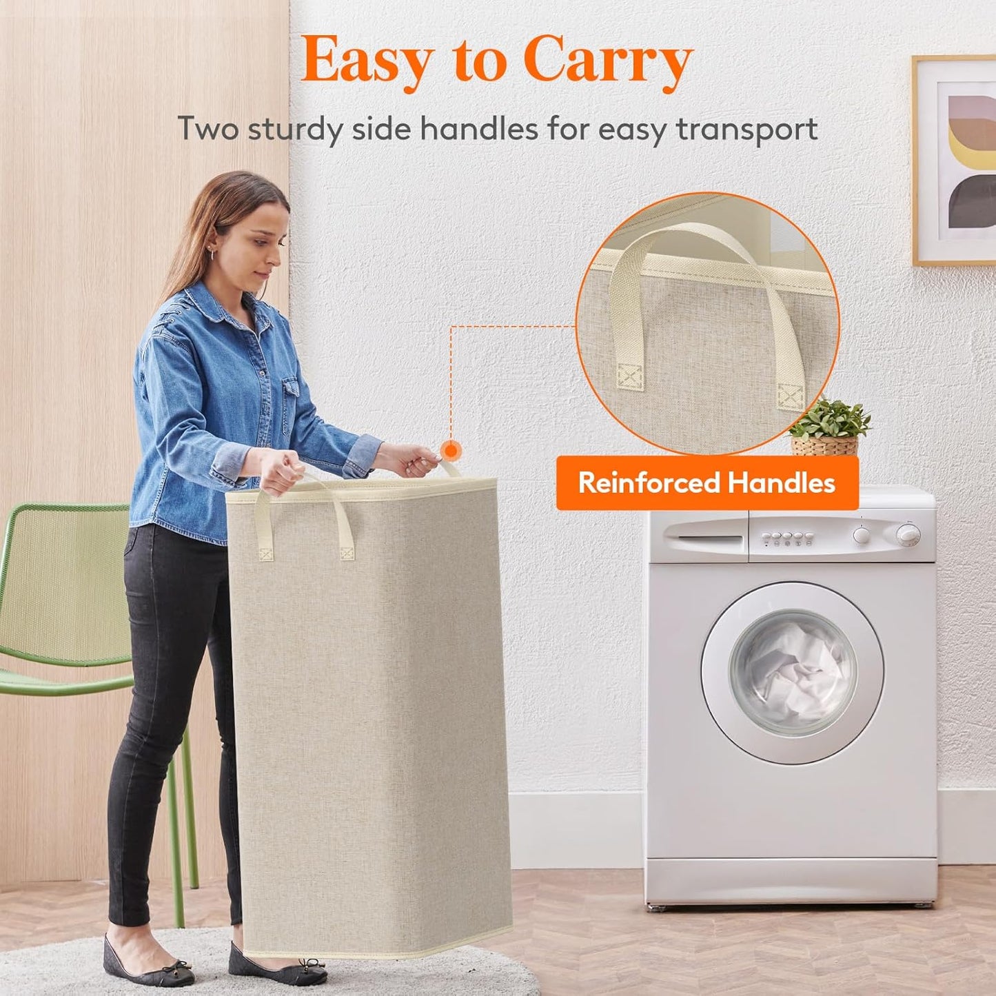 Lifewit 100L Large Tall Laundry Hamper, Collapsible Laundry Basket with Handles, Foldable Clothes