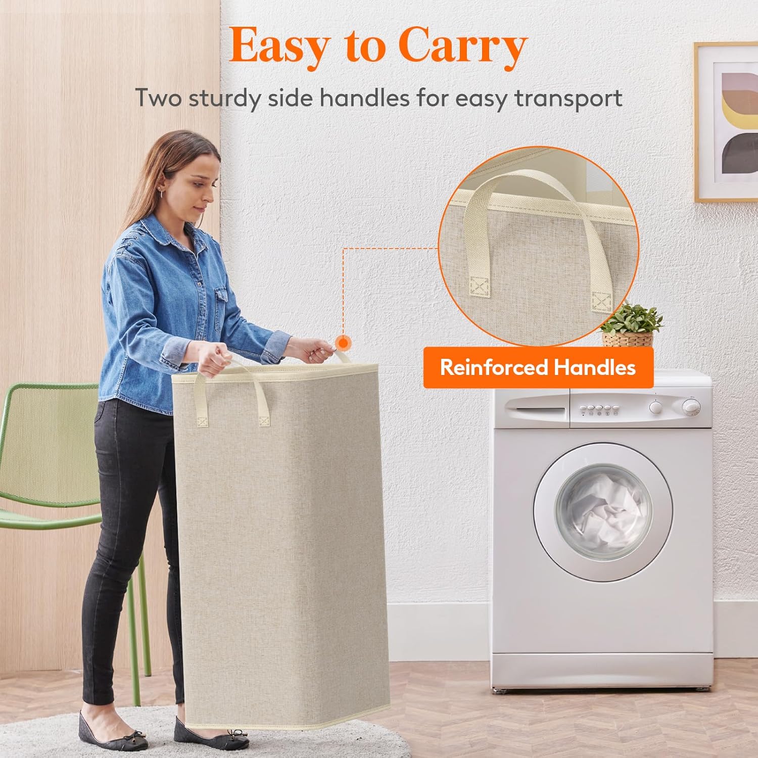 Lifewit 100L Large Tall Laundry Hamper, Collapsible Laundry Basket with Handles, Foldable Clothes