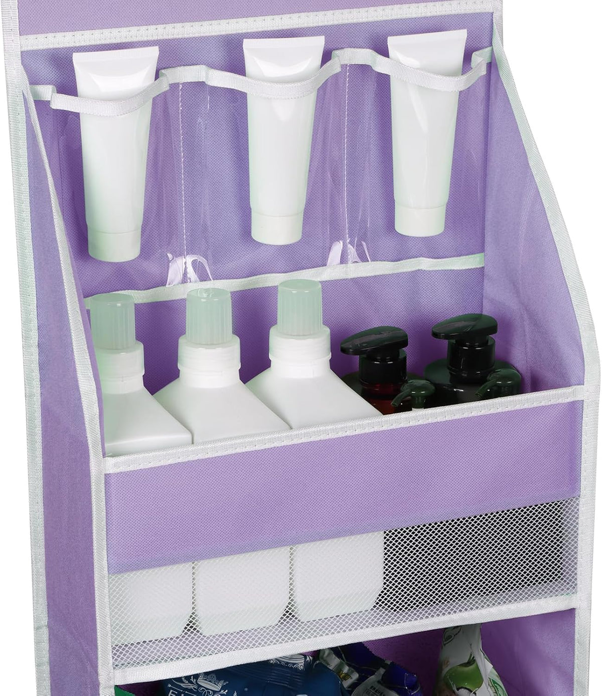 Univivi 5-Shelf Fabric Door Storage Over Door Hanging Organizer with 4 Large Pockets and 3 Small