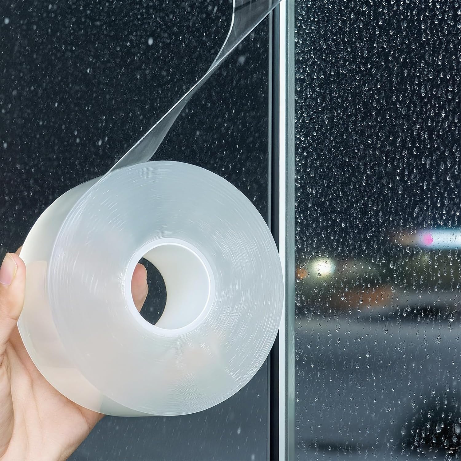Transparent Window Weather Sealing Tape 2 Inch x 66 FT Weather Stripping Residue-Free Clear Window